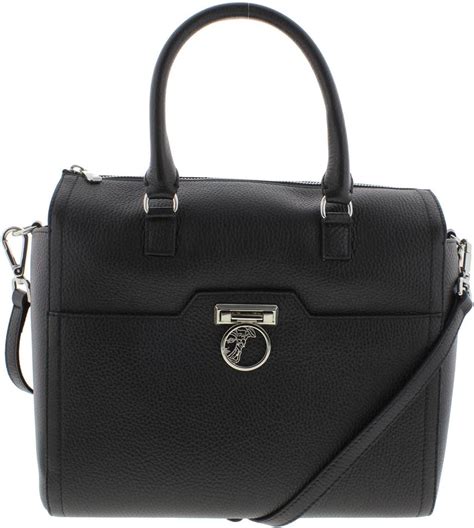 versace collection pebbled leather satchel black 